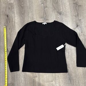 Another Love Black Fitted Long Sleeve Blouse